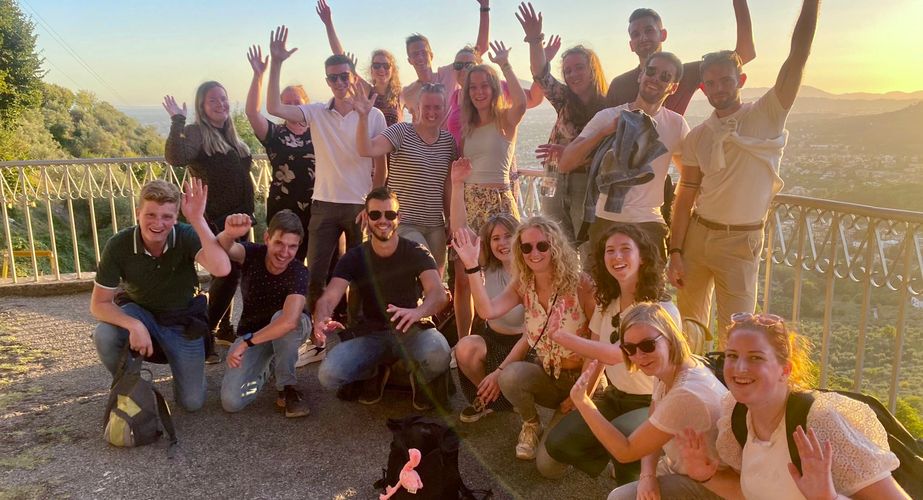 Groepsfoto in Toscane